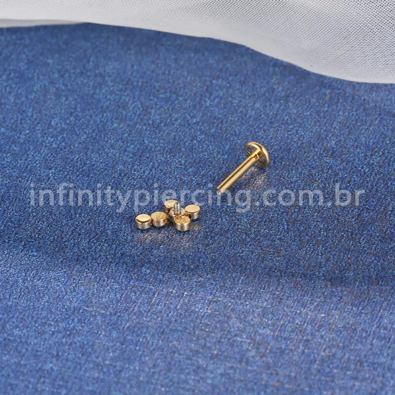 Piercing Labret Aço Cirúrgico Cruz Zircônia Cravada