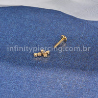 Piercing Labret Aço Cirúrgico Cruz Zircônia Cravada
