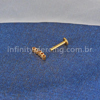 Piercing Labret Aço Cirúgico 5 Mini Zircônia Reta