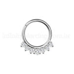 Piercing Argola  Aço Cirúrgico Segmento Articulado Zircônias