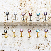 Piercing Labret Titânio Pedra Zircônia