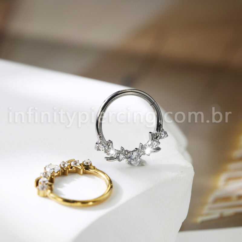 Piercing Argola Titânio Zircônia Cravejada