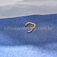 Piercing Argola Titânio Detalhes Zircônia Cravejada