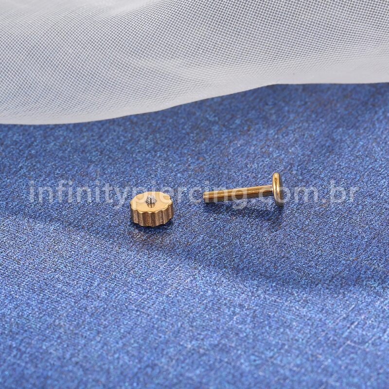 Piercing Labret Aço Cirúrgico Flor Zircônia