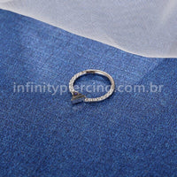 Piercing Argola Titânio Segmento Articulado Zircônia