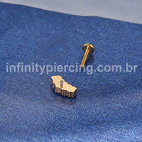 Piercing Labret Aço Cirúrgico 5 Pedras Zircônia Cravejada