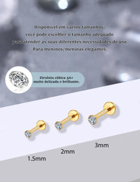 Brilho Essencial em Titânio G23 com Ponto de Luz para Lábios