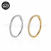 Piercing Argola Segmento Articulado Titânio Zircôrnia
