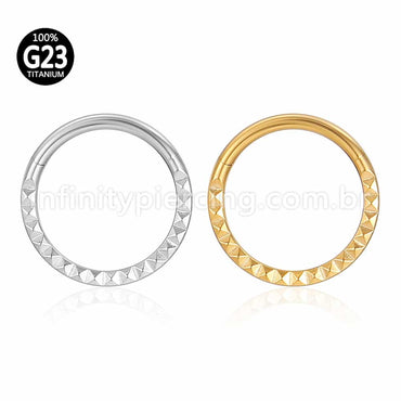 Piercing Argola Segmento Articulado Titânio Detalhada