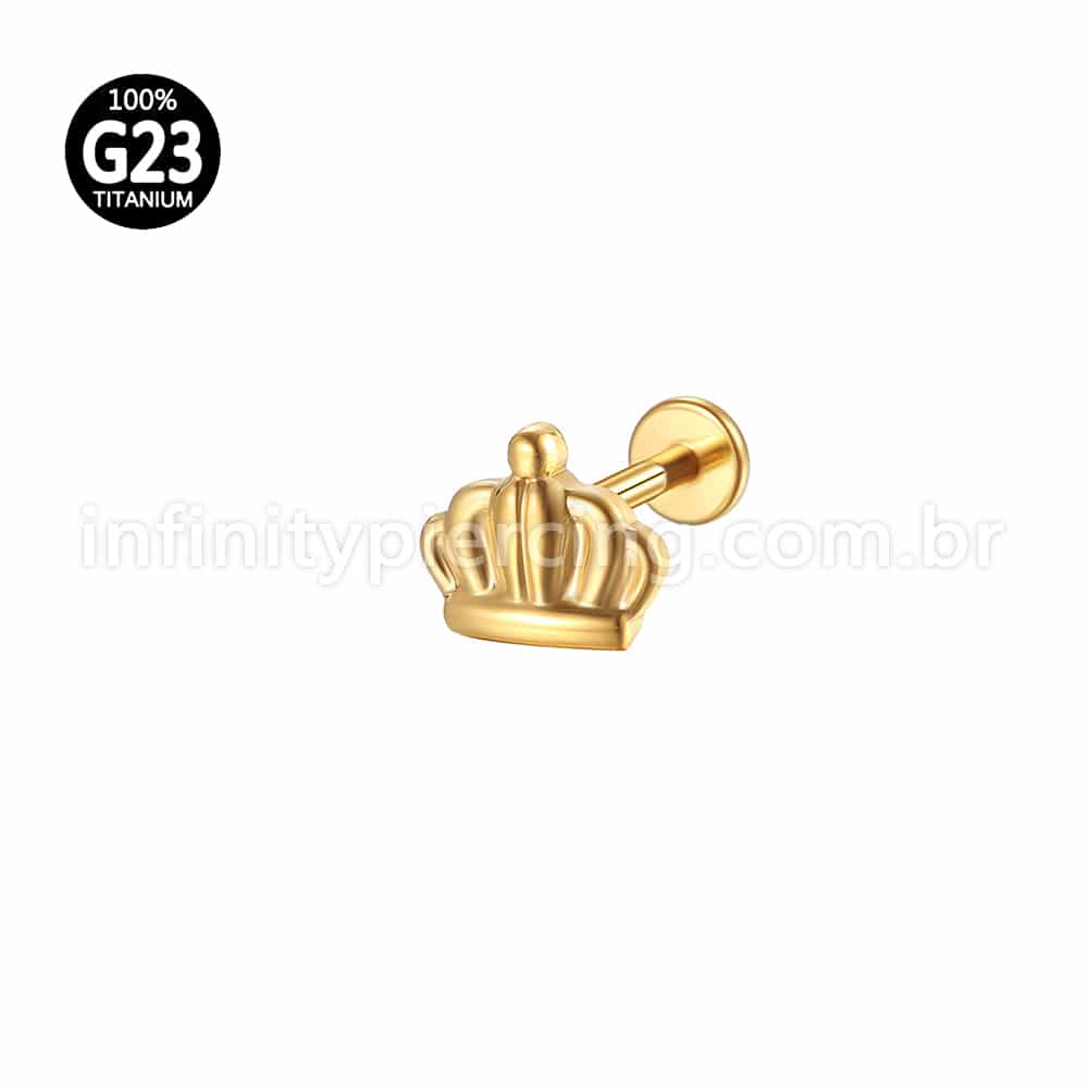 Piercing Labret Titânio Coroa