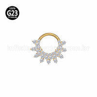 Piercing Argola Titânio Segmento Articulado Zircônia Cravejada