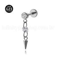 Piercing Labret Titânio Com Pingente Spike