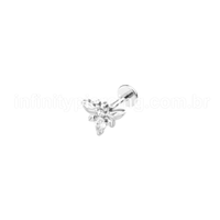 Piercing Labret Aço Cirúrgico Abelha Zircônia