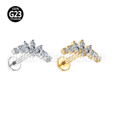 Piercing Labret Titânio Cluster Zircônia