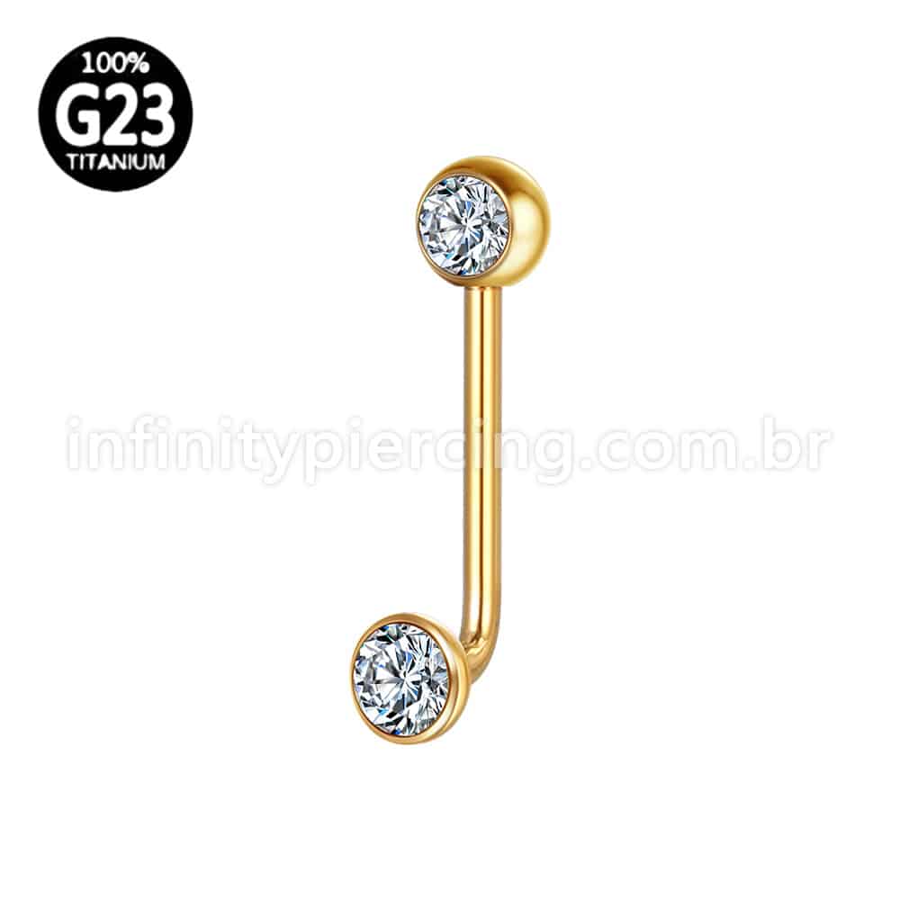 Piercing Titânio Intimo Zircônia Cravada