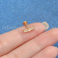 Piercing Labret Titânio 5 Pedras