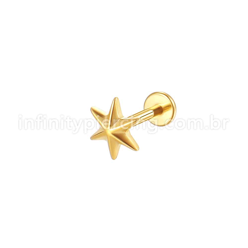 Piercing Labret Aço Cirúrgico Estrela