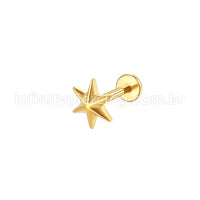 Piercing Labret Aço Cirúrgico Estrela