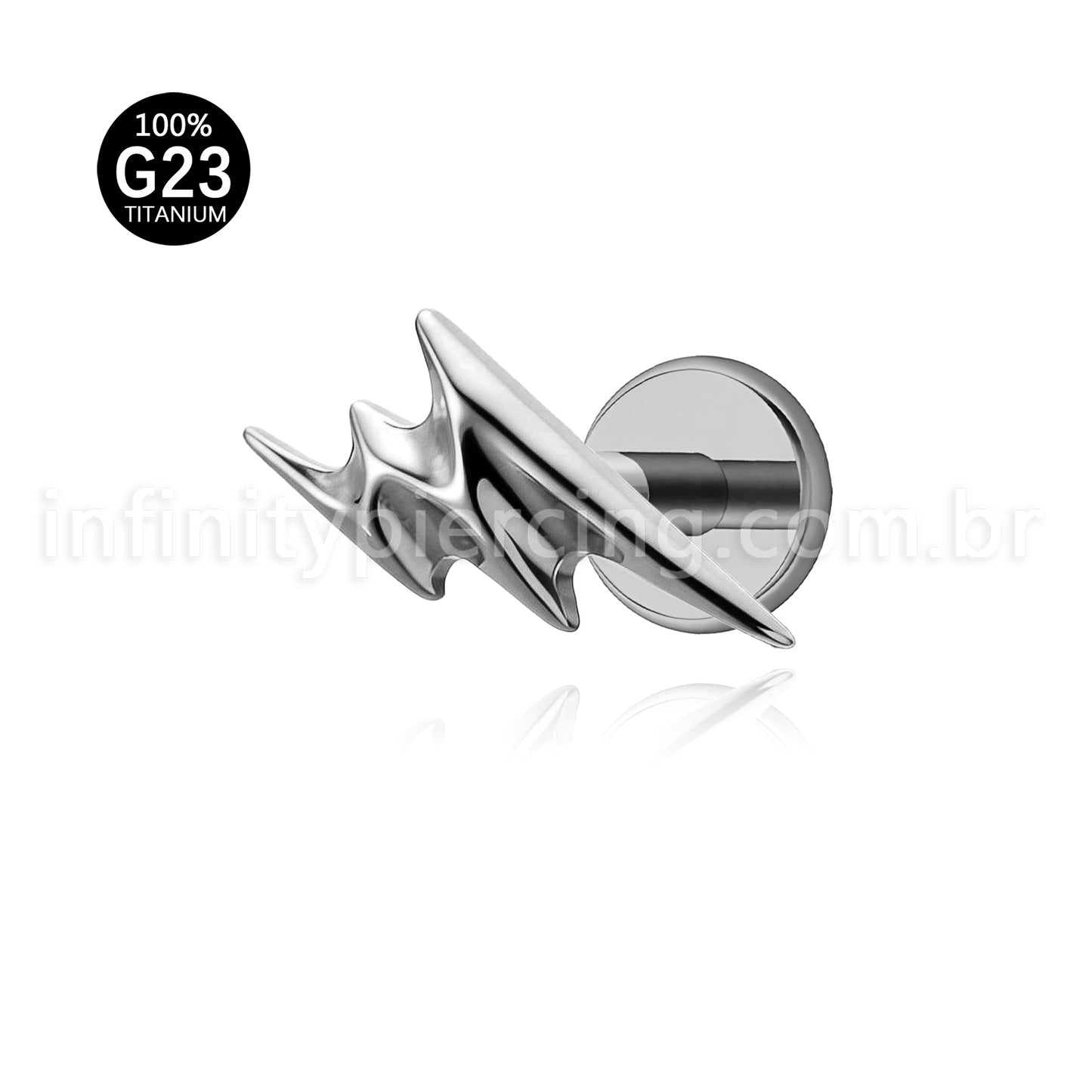 Piercing Labret Titânio Relâmpago