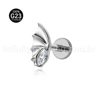 Piercing Labret Titânio Meia Asa