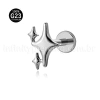 Piercing Labret Titânio Estrelas