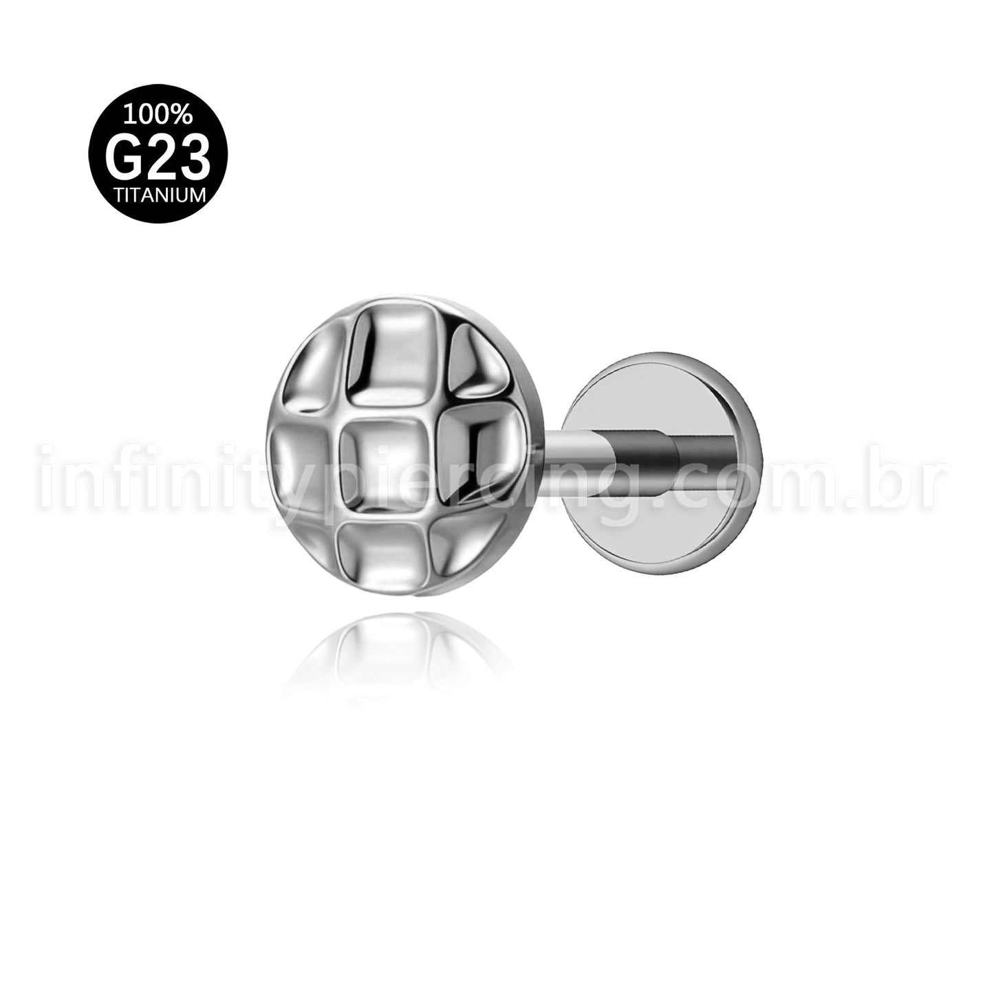 Piercing Labret Titânio Redondo Jogo Da Velha