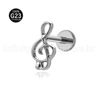 Piercing Labret Titânio Nota Musical