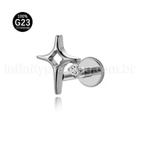 Piercing Labret Titânio Estrela