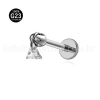 Piercing Labret Titânio Com Pingente Triângulo