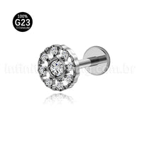Piercing Labret Titânio Flor