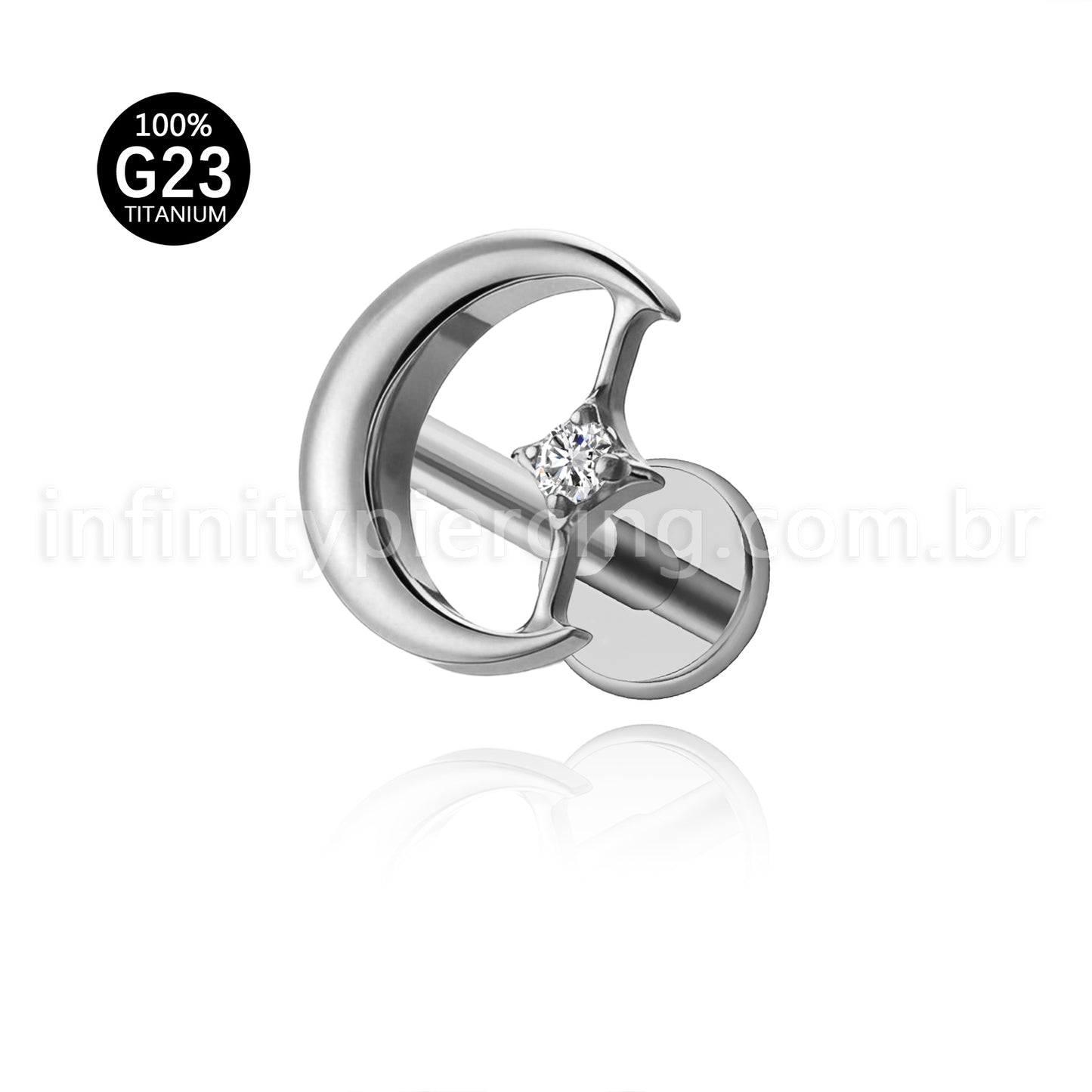 Piercing Labret Titânio Lua