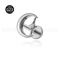 Piercing Labret Titânio Lua