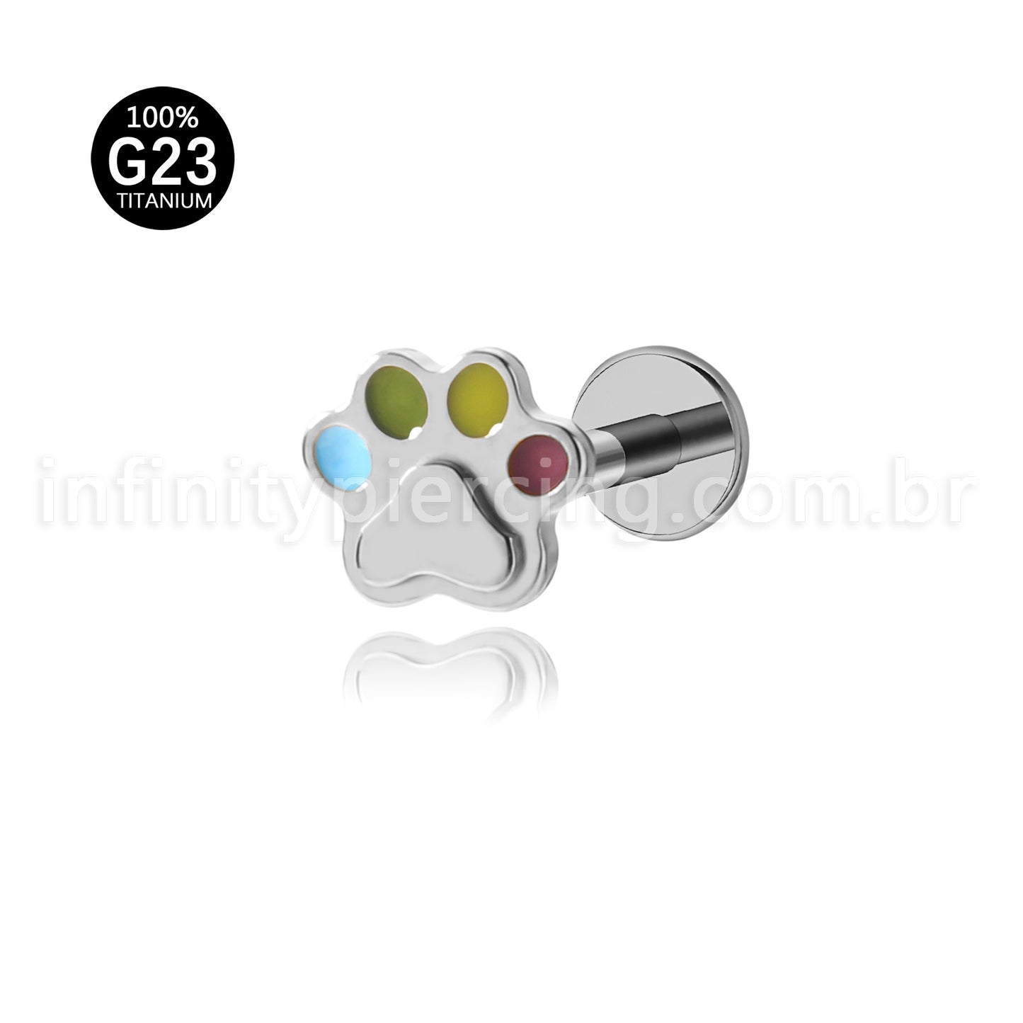 Piercing Labret Titânio Patinha