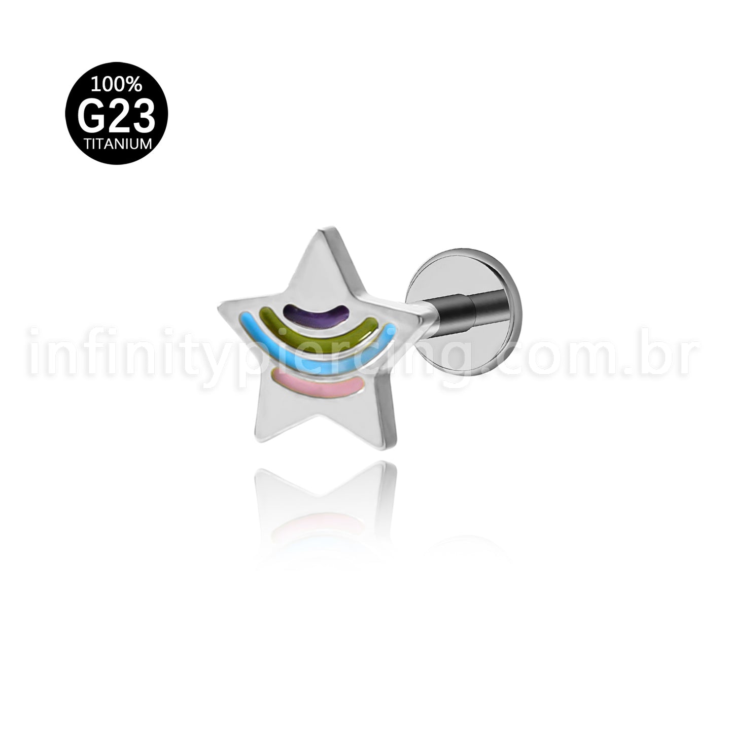 Piercing Labret Titânio Estrelinha