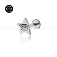 Piercing Labret Titânio Estrelinha