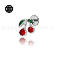 Piercing Labret Titânio Cerejinha