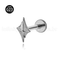 Piercing Labret Titânio Deltoid Detalhado