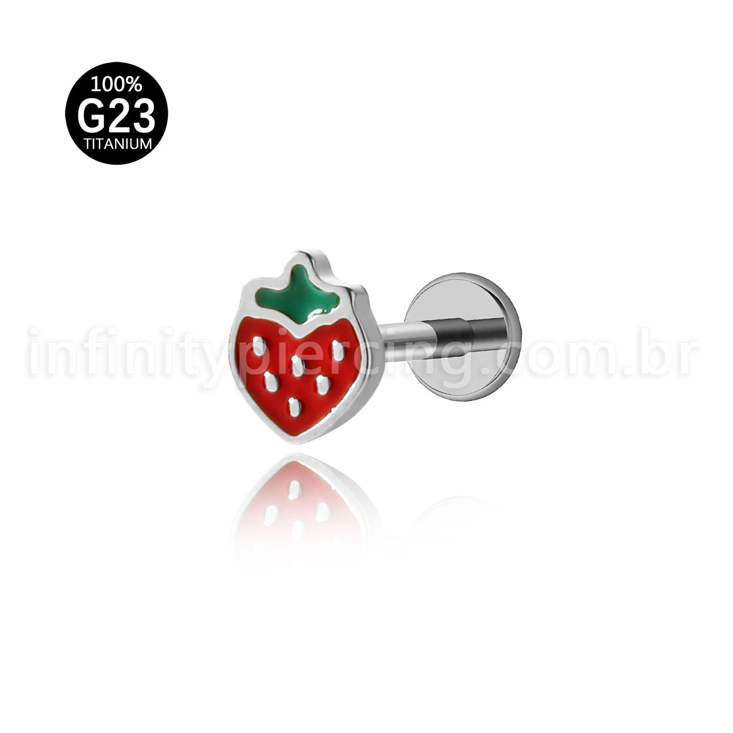 Piercing Labret Titânio Moranguinho