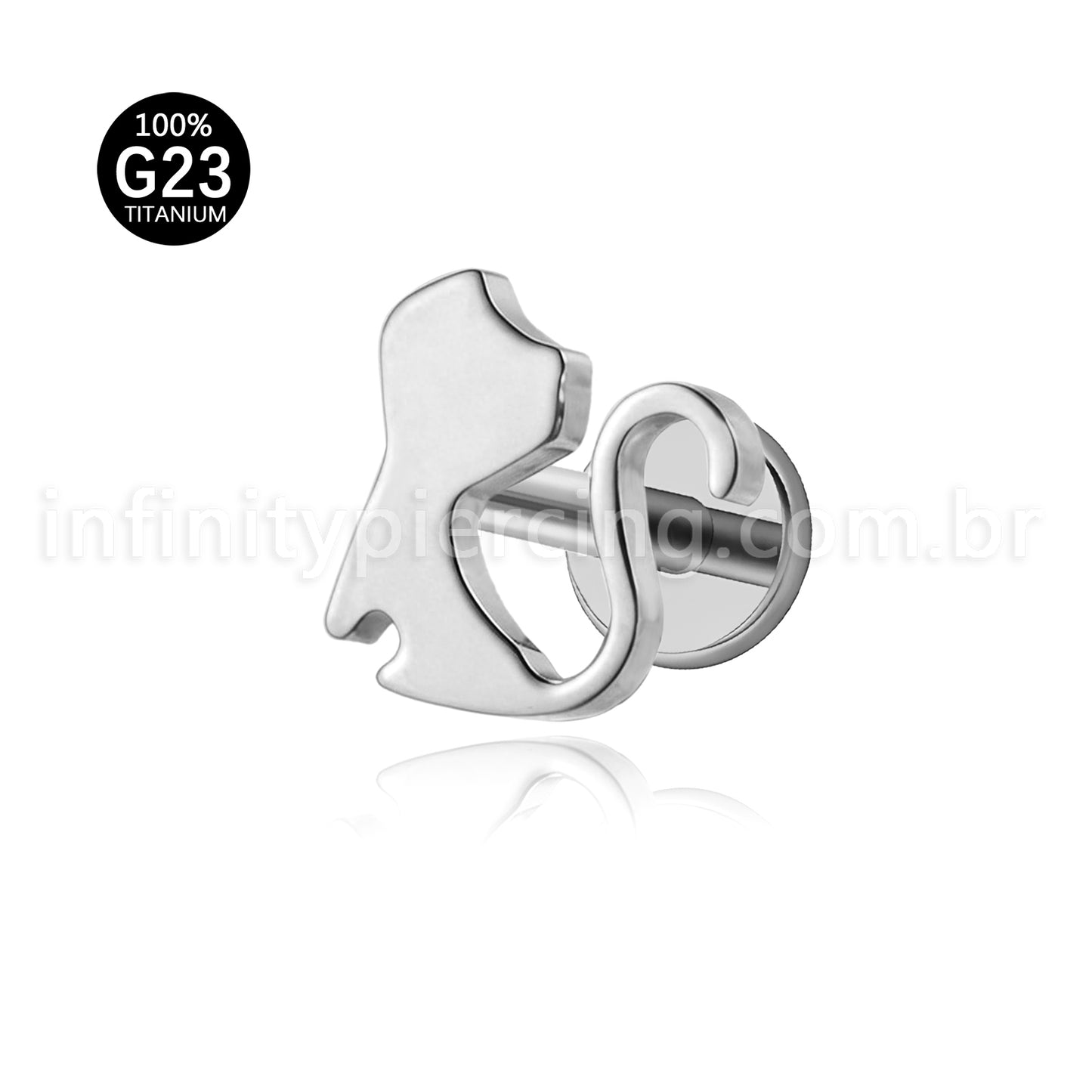 Piercing Labret Titânio Gato
