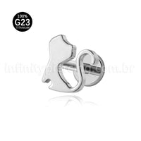 Piercing Labret Titânio Gato