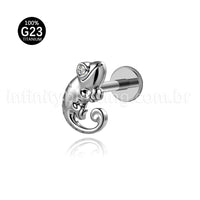 Piercing Labret Titânio Camaleão