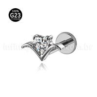 Piercing Labret Titânio Zircônia Cravejada