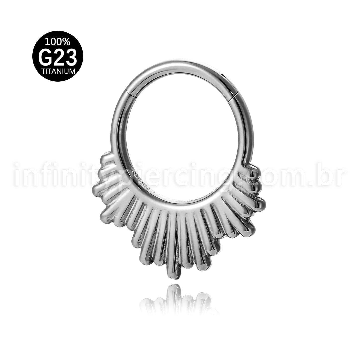 Piercing Argola Titânio Com Detalhes