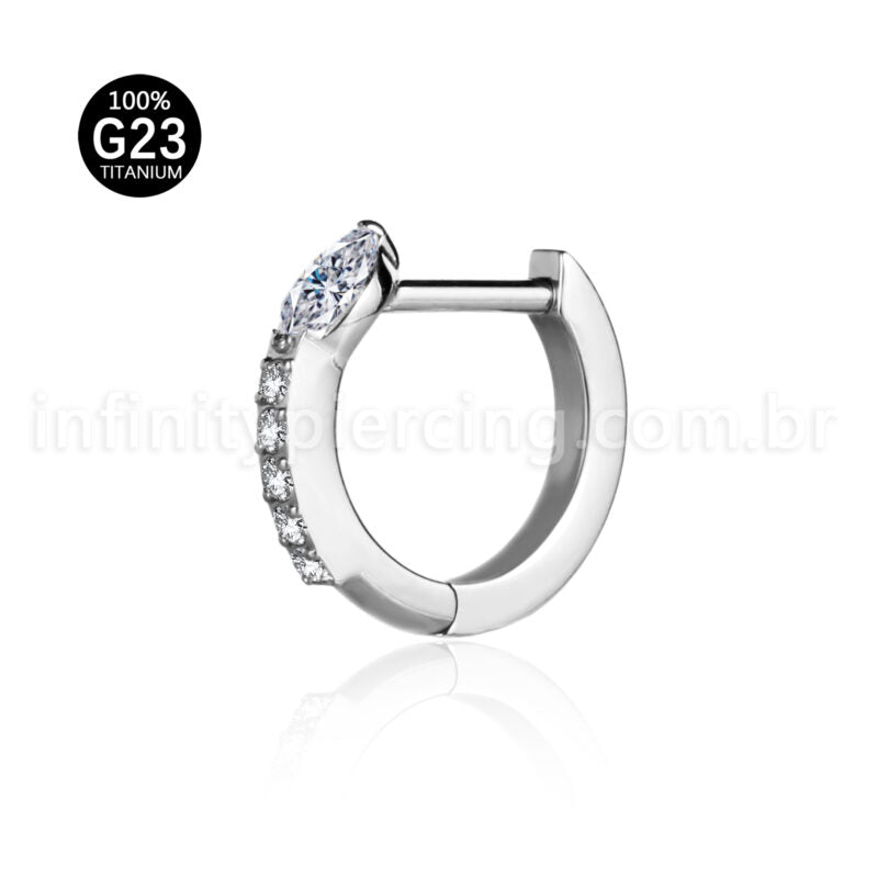 Piercing Argola Titânio Com Zircônia Cravejada