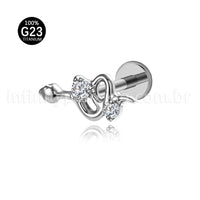Piercing Labret Titânio Cobra