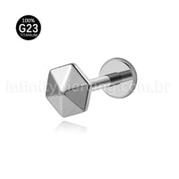 Piercing Labret Titânio Hexagonal