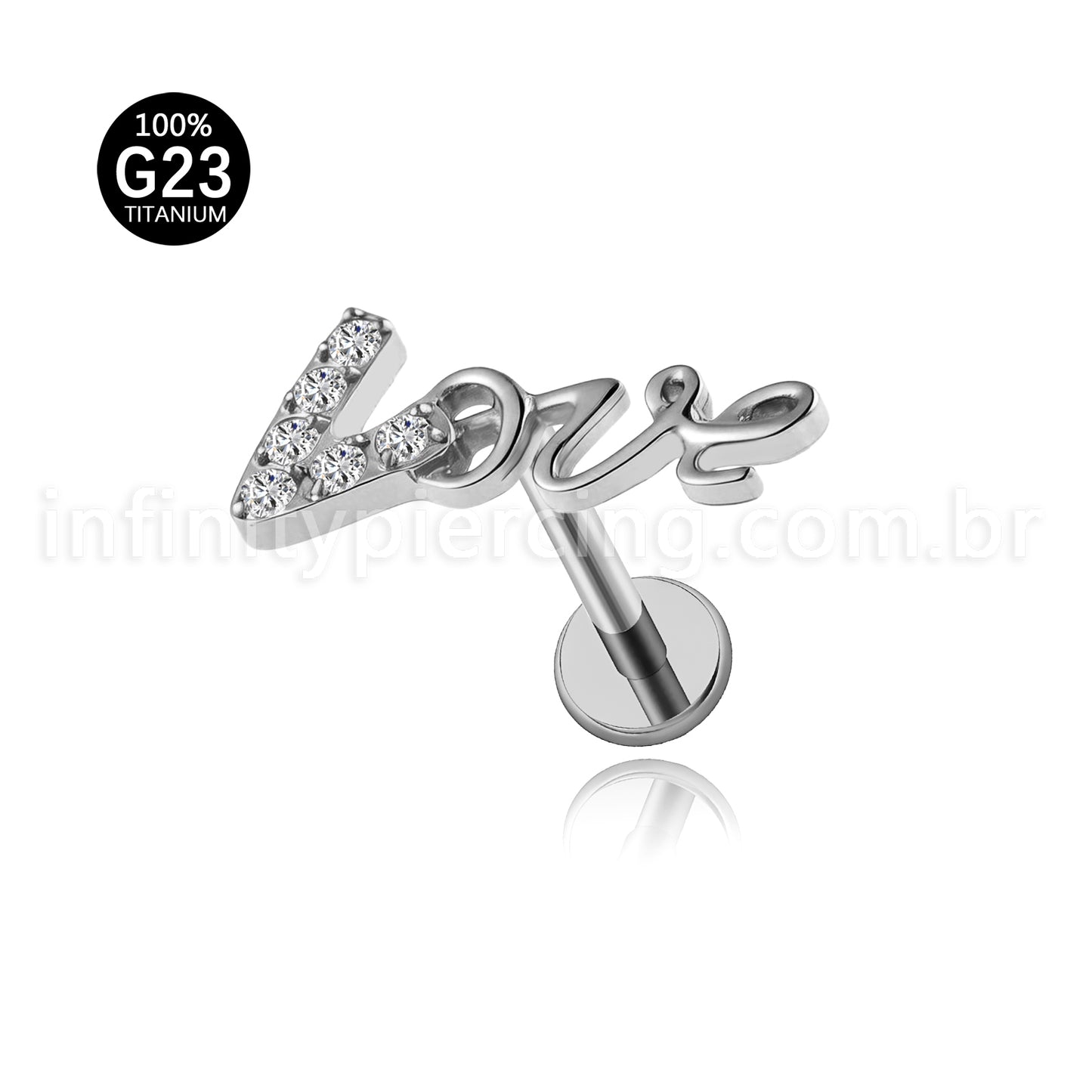 Piercing Labret Titânio Love