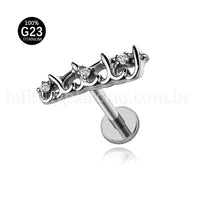 Piercing Labret Titânio Detalhado