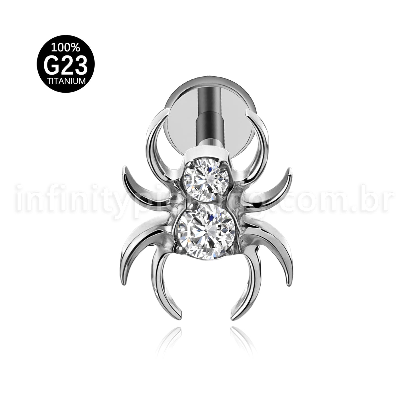 Piercing Labret Titânio Aranha