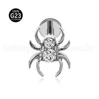 Piercing Labret Titânio Aranha